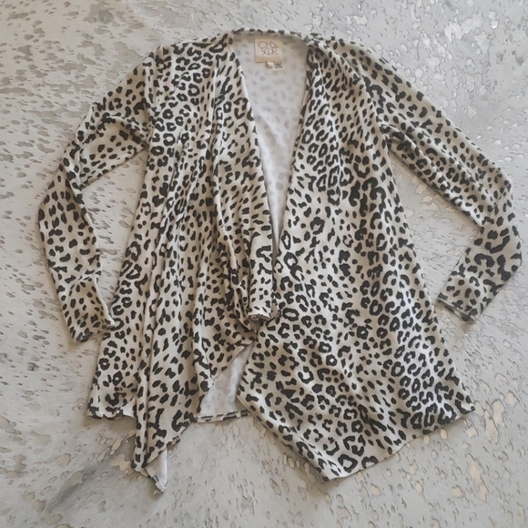 Chaser Knit Leopard Waterfall Cardigan XS - Picture 5 of 8